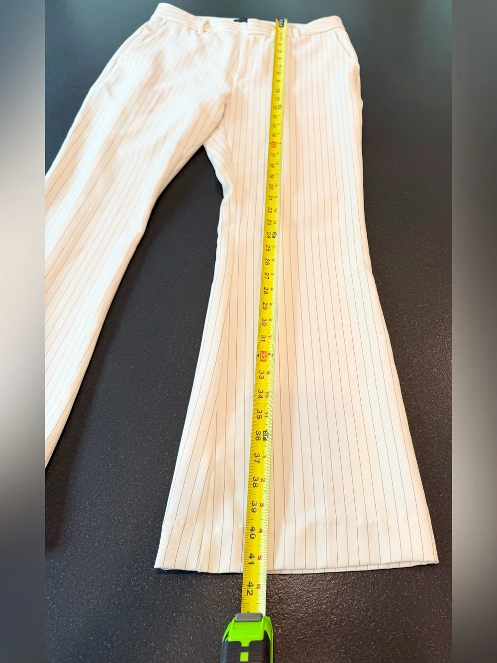 Banana Republic Sculpted Stretch High Rise Bootcut Pinstripe Pants White/Black10